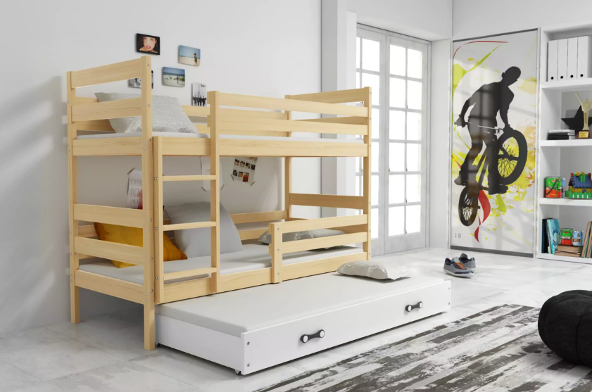 łóżko piętrowe 3 osobowe idealne do pokoju dziecięcego